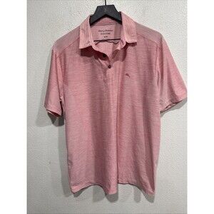 Tommy Bahama Polo Shirt Mens M Pink Island Zone Vented Breathable